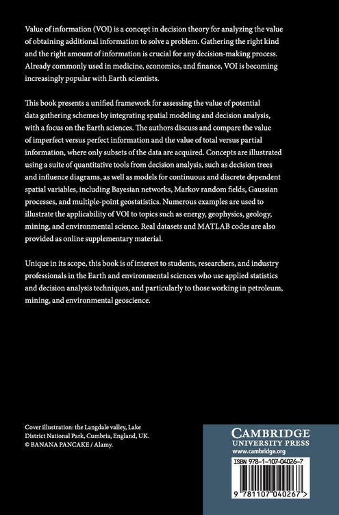 Produktbild: Value of Information in the Earth Sciences