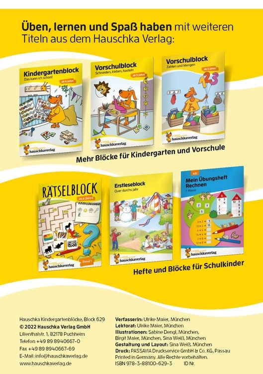 Kindergartenblock ab 4 Jahre - Schneiden, kleben, basteln