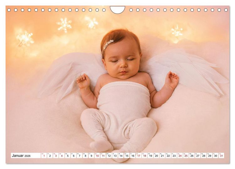 Produktbild: Zauberhaft schlafende Babies - Ruhig und friedlich (Wandkalender 2026 DIN A4 quer), CALVENDO Monatskalender
