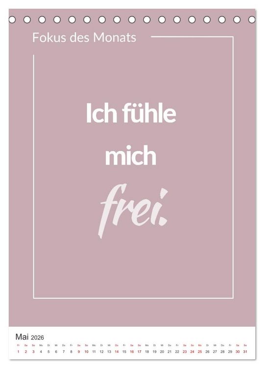 Produktbild: Achtsamkeitskalender: Mehr Achtsamkeit im Alltag mit dem Fokus des Monats (Tischkalender 2026 DIN A5 hoch), CALVENDO Monatskalender