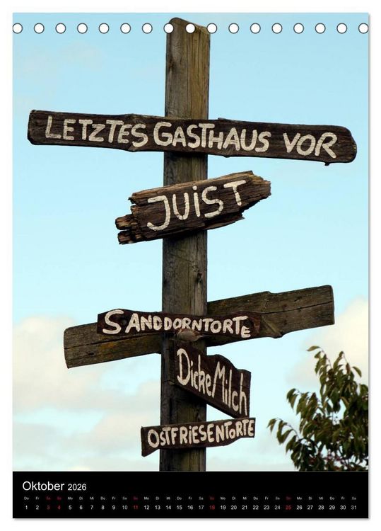 Produktbild: Borkum (Tischkalender 2026 DIN A5 hoch), CALVENDO Monatskalender