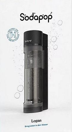 Produktbild: SODAPOP Wassersprudler Logan matt schwarz, 2x 850ml + 1x 600ml Glasflaschen + 1x CO&sup2; Zylinder