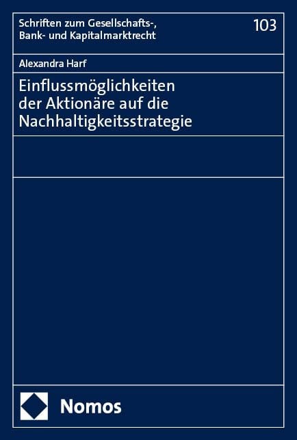 Produktbild: Einflussm&ouml;glichkeiten der Aktion&auml;re auf die Nachhaltigkeitsstrategie