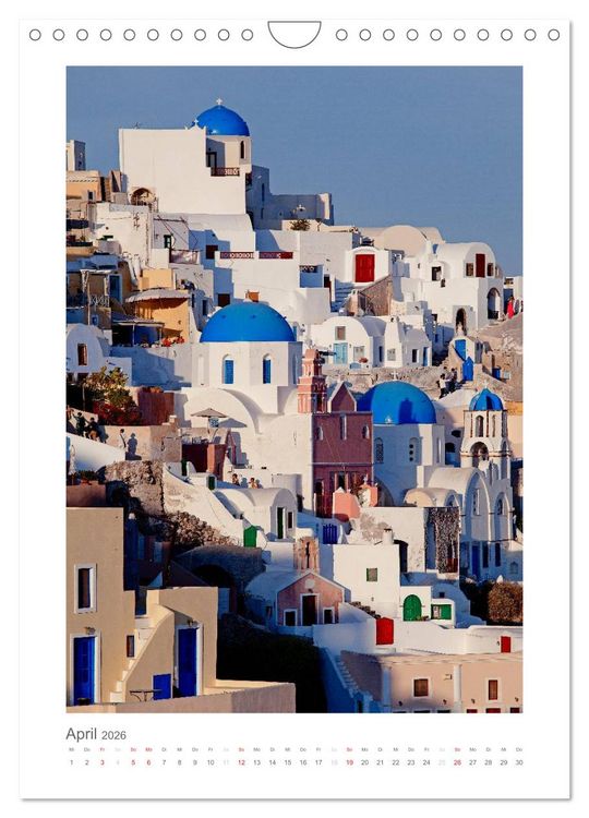 Produktbild: SANTORINI - INSEL DES LICHTS (Wandkalender 2026 DIN A4 hoch), CALVENDO Monatskalender