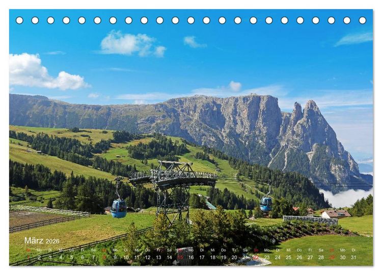 Produktbild: Urlaub auf der Seiser Alm (Tischkalender 2026 DIN A5 quer), CALVENDO Monatskalender