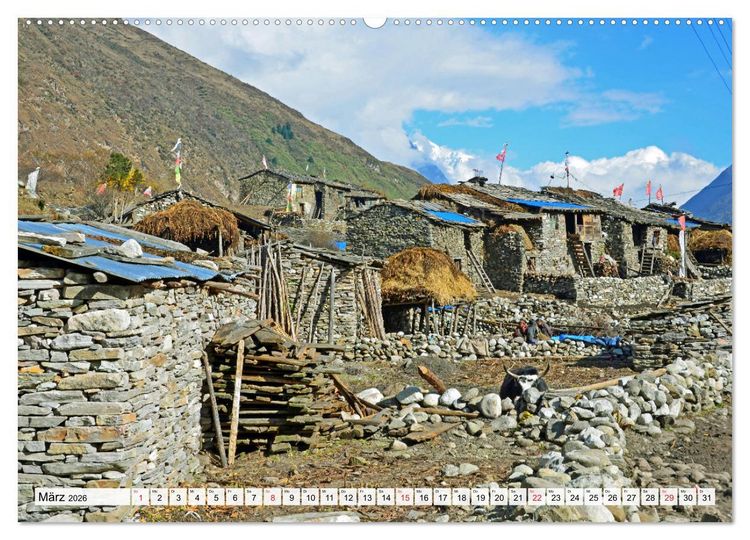 Produktbild: Wohnen im HIMALAYA (hochwertiger Premium Wandkalender 2026 DIN A2 quer), Kunstdruck in Hochglanz