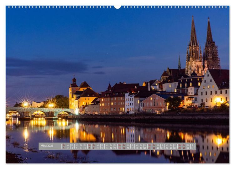 Produktbild: Regensburg Mittelalterliche Stadt mit Flair an der Donau (hochwertiger Premium Wandkalender 2026 DIN A2 quer), Kunstdruck in Hochglanz