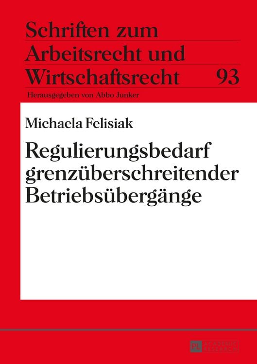 Produktbild: Regulierungsbedarf grenzueberschreitender Betriebsuebergaenge