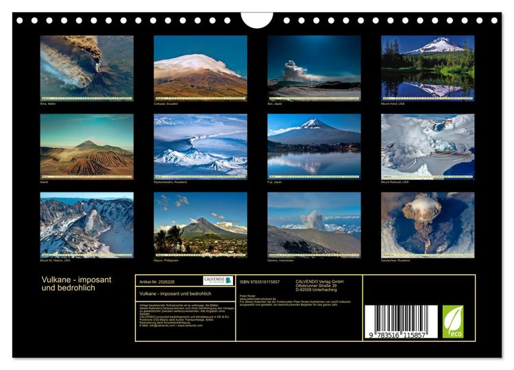 Produktbild: Vulkane - imposant und bedrohlich (Wandkalender 2026 DIN A4 quer), CALVENDO Monatskalender