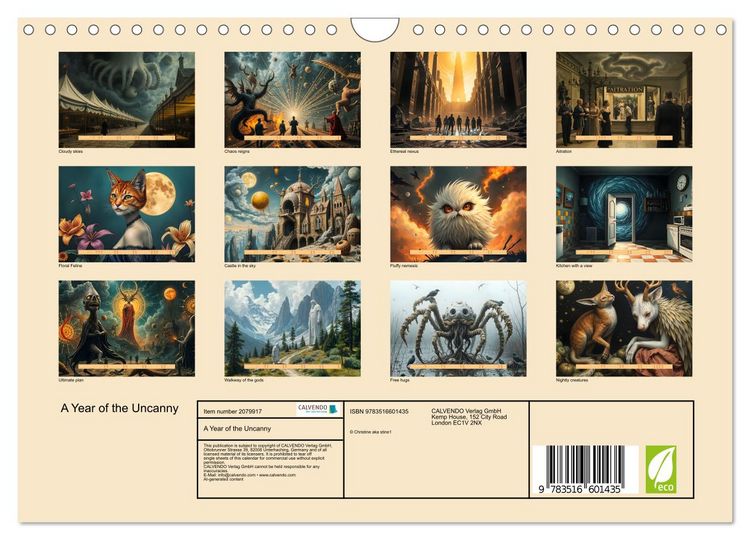 Produktbild: A Year of the Uncanny (Wall Calendar 2026 DIN A4 landscape), CALVENDO 12 Month Wall Calendar
