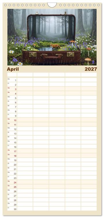 Produktbild: Familienplaner 2027 - Leben in einer Box mit 5 Spalten (Wandkalender, 21 x 45 cm) CALVENDO