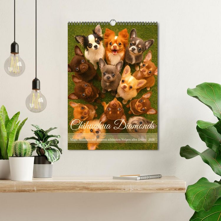 Produktbild: Chihuahua Diamonds &ndash; Magic Moments mit unseren sch&ouml;nsten Welpen aller Zeiten (Wandkalender 2026 DIN A3 hoch), CALVENDO Monatskalender