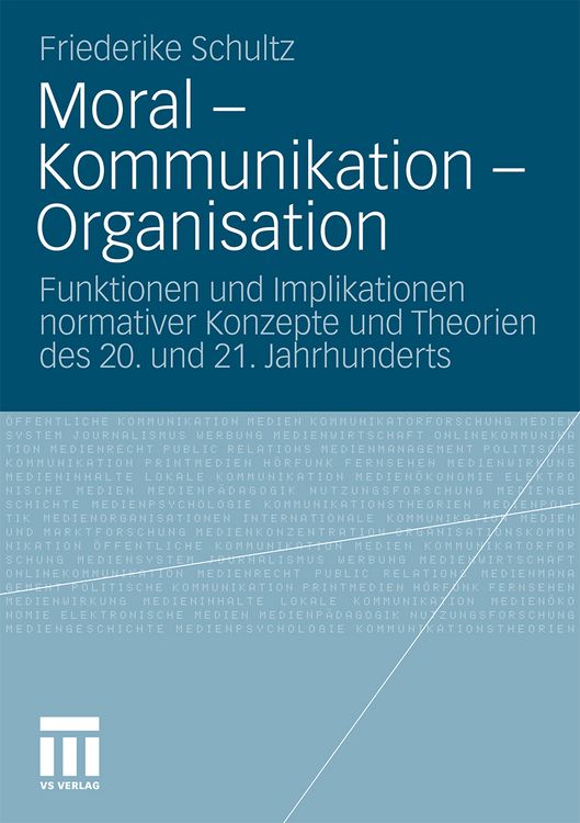 Produktbild: Moral &ndash; Kommunikation &ndash; Organisation
