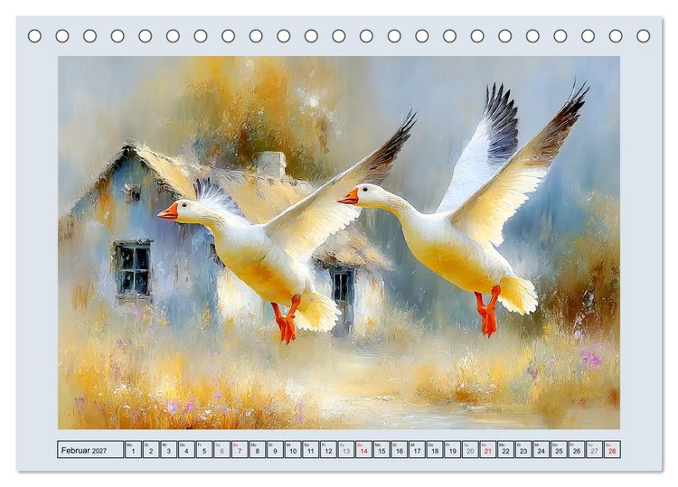 Produktbild: G&auml;nse. Geselliges Schnattern in der Natur (Tischkalender 2027 DIN A5 quer), CALVENDO Monatskalender