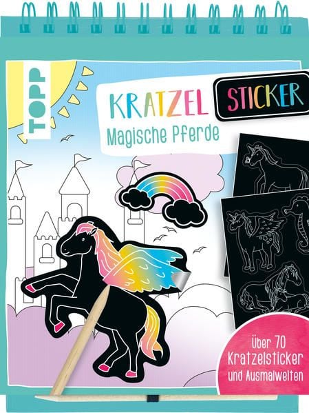 Produktbild: Kratzel-Stickerbuch Magische Pferde