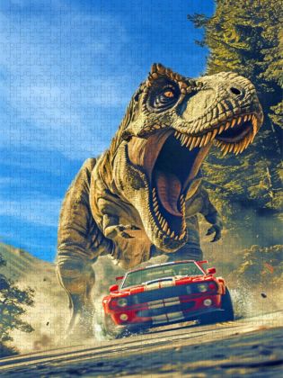 Produktbild: CALVENDO Puzzle Ein Motiv aus dem Kalender Tyrannosaurus Rex - Kleine Arme, gro&szlig;e Abenteuer | 1000 Teile Lege-Gr&ouml;&szlig;e 64x48cm Foto-Puzzle f&uuml;r gl&uuml;ckliche