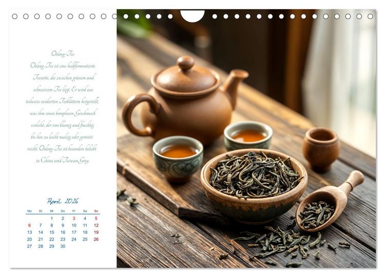 Produktbild: Ein&nbsp;Jahr&nbsp;in&nbsp;Tassen - Die Welt des Tees (Wandkalender 2026 DIN A4 quer), CALVENDO Monatskalender