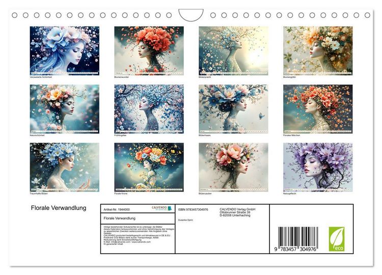 Produktbild: Florale Verwandlung (Wandkalender 2026 DIN A4 quer), CALVENDO Monatskalender