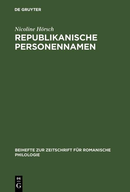 Produktbild: Republikanische Personennamen