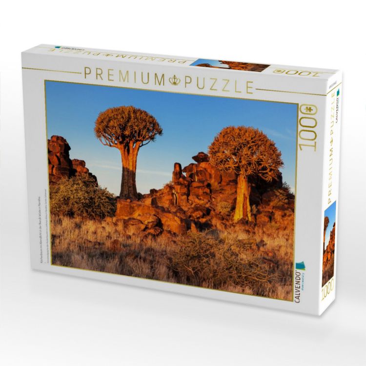 Produktbild: CALVENDO Puzzle K&ouml;cherbaum im Abendlicht in der Namib W&uuml;ste in Namibia | 1000 Teile Lege-Gr&ouml;&szlig;e 64x48cm Foto-Puzzle f&uuml;r gl&uuml;ckliche Stunden