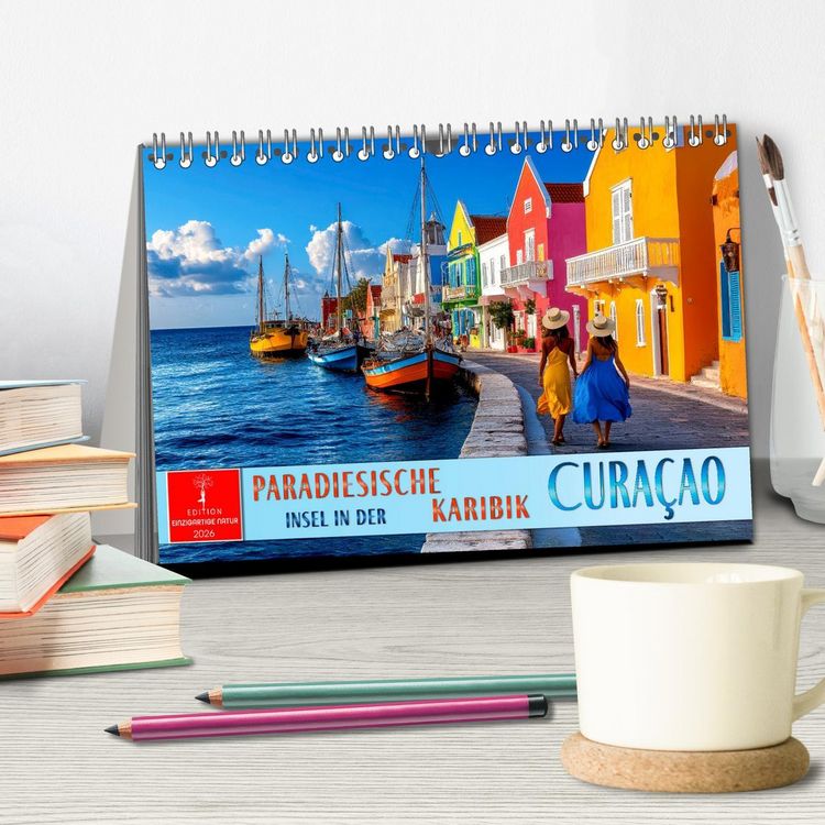 Produktbild: Cura&ccedil;ao - paradiesische Insel in der Karibik (Tischkalender 2026 DIN A5 quer), CALVENDO Monatskalender