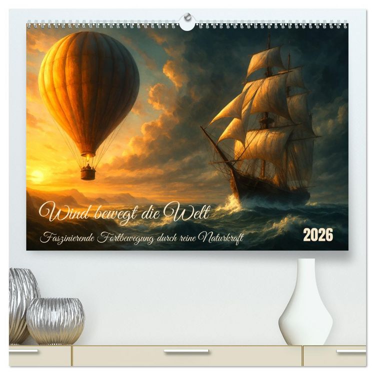 Produktbild: Wind bewegt die Welt (hochwertiger Premium Wandkalender 2026 DIN A2 quer), Kunstdruck in Hochglanz
