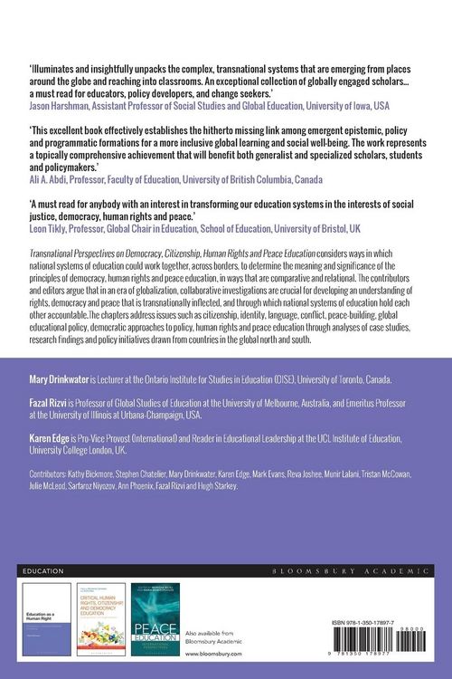 Produktbild: Transnational Perspectives on Democracy, Citizenship, Human Rights and Peace Education