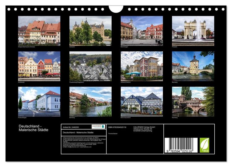Produktbild: Deutschland - Malerische St&auml;dte (Wandkalender 2027 DIN A4 quer), CALVENDO Monatskalender
