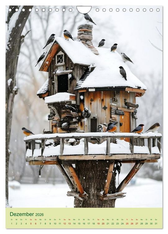 Produktbild: Vogelh&auml;user Zauberhafte Wohnideen f&uuml;r gefiederte Freunde (Wandkalender 2026 DIN A4 hoch), CALVENDO Monatskalender