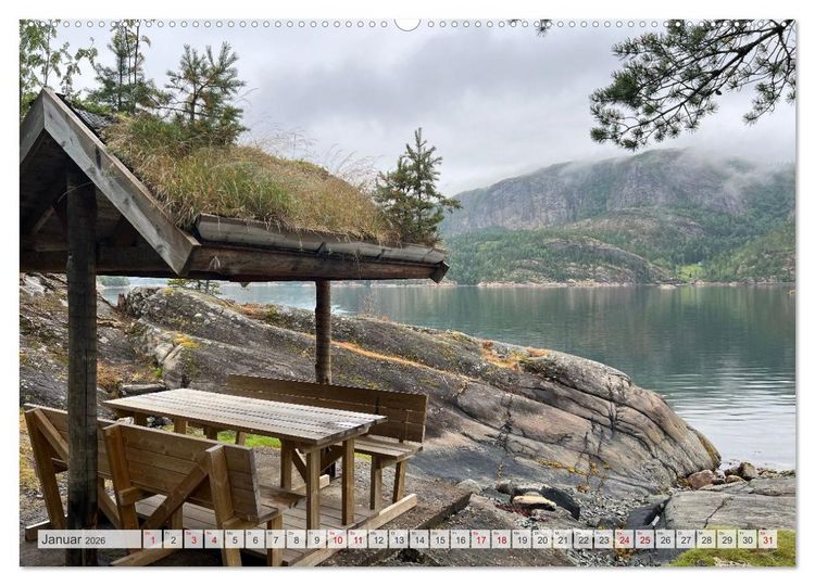 Produktbild: Wandern in Norwegen - Einklang von Gebirge und Meer (hochwertiger Premium Wandkalender 2026 DIN A2 quer), Kunstdruck in Hochglanz
