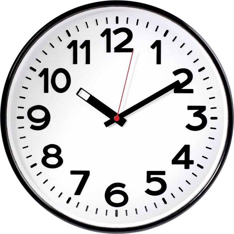Produktbild: EuroTime 82320 Quarz Wanduhr 30mm x 50mm Schwarz