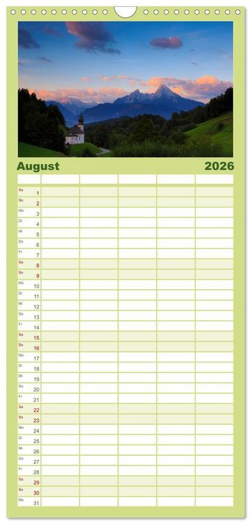 Produktbild: Familienplaner 2026 - Berchtesgadener Land mit 5 Spalten (Wandkalender, 21 x 45 cm) CALVENDO