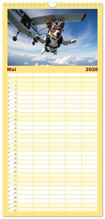 Produktbild: Familienplaner 2026 - Jack Russel Active mit 5 Spalten (Wandkalender, 21 x 45 cm) CALVENDO