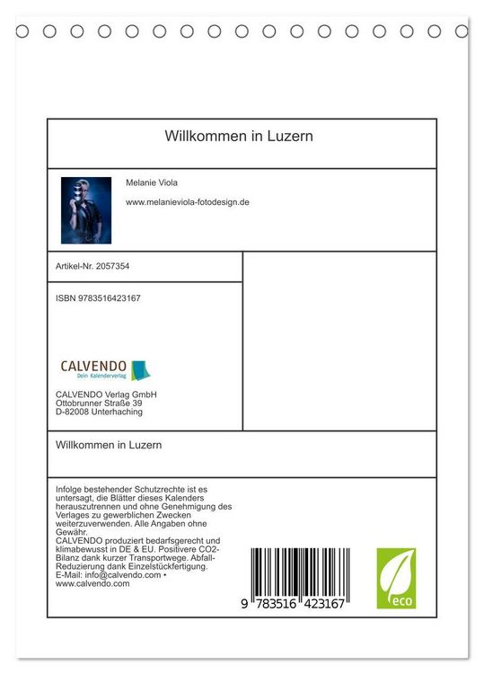 Produktbild: Willkommen in Luzern (Tischkalender 2026 DIN A5 hoch), CALVENDO Monatskalender