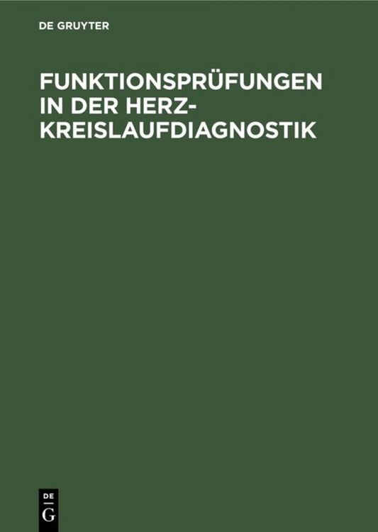 Produktbild: Funktionspr&uuml;fungen in der Herz-Kreislaufdiagnostik