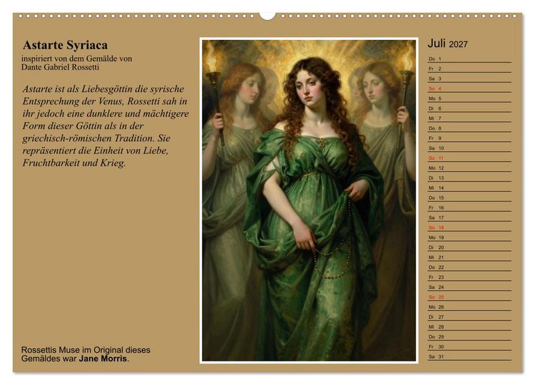 Produktbild: Rossettis Musen, neue Bilder zu symbolistischen Traumwelten (hochwertiger Premium Wandkalender 2027 DIN A2 quer), Kunstdruck in Hochglanz