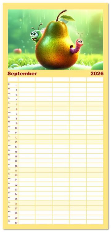 Produktbild: Familienplaner 2026 - W&uuml;rmchen Zauber mit 5 Spalten (Wandkalender, 21 x 45 cm) CALVENDO