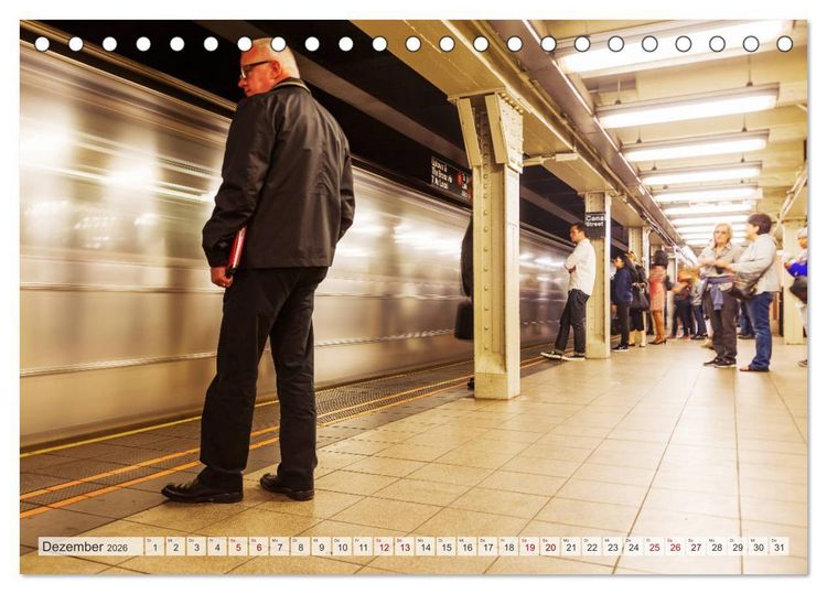 Produktbild: U-Bahn - Szenen an U-Bahnstationen in Europa und New York (Tischkalender 2026 DIN A5 quer), CALVENDO Monatskalender