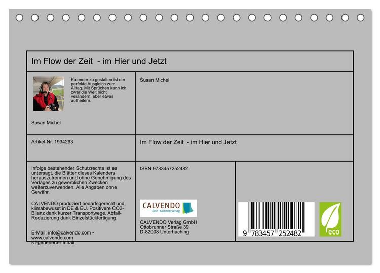 Produktbild: Im Flow der Zeit - im Hier und Jetzt (Tischkalender 2026 DIN A5 quer), CALVENDO Monatskalender