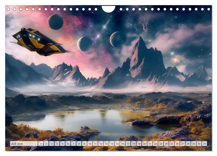 Produktbild: Extraterrestrisch - Auf fremden Planeten (Wandkalender 2026 DIN A4 quer), CALVENDO Monatskalender