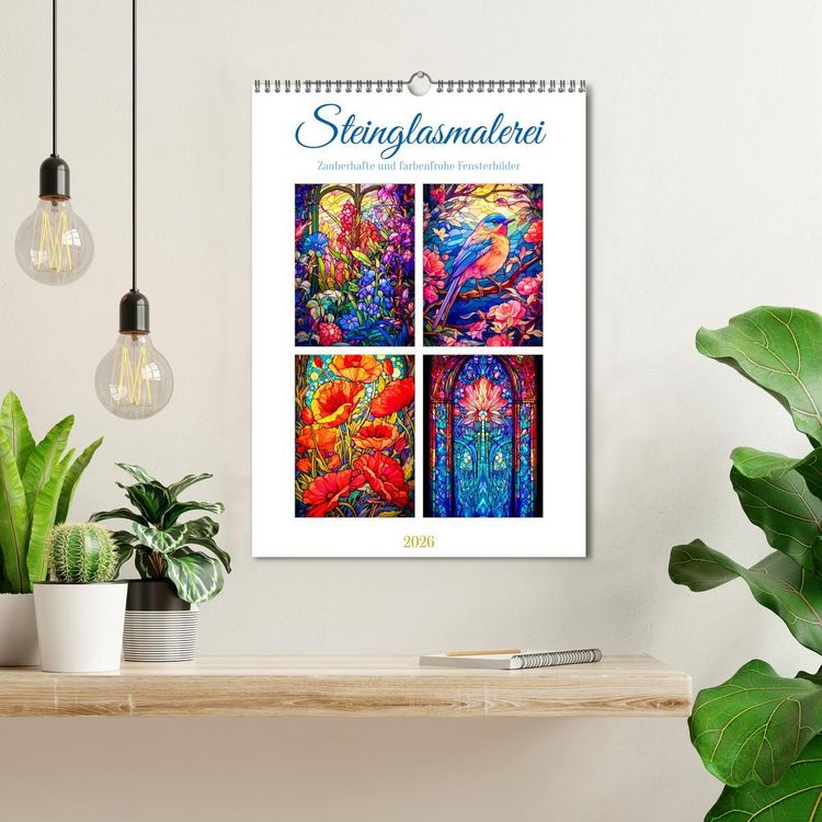 Produktbild: Steinglasmalerei (Wandkalender 2026 DIN A3 hoch), CALVENDO Monatskalender