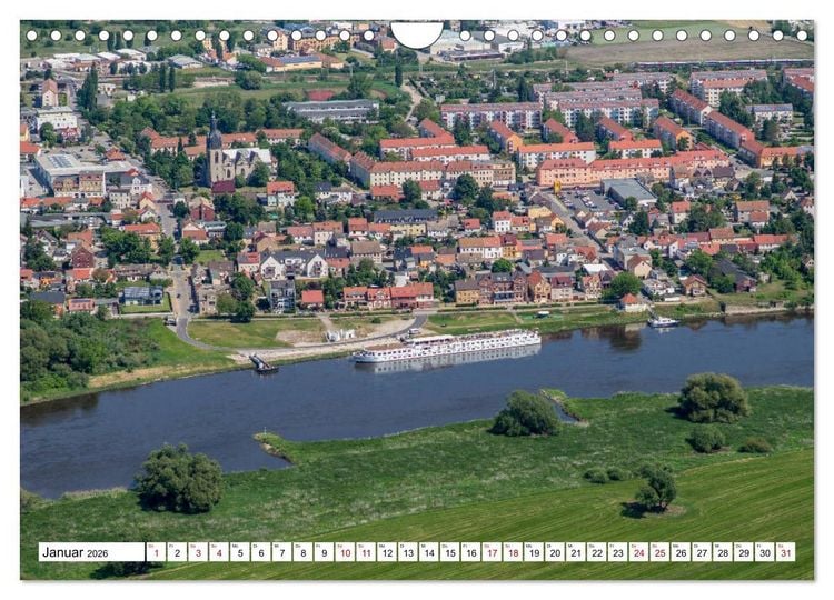 Produktbild: Lutherstadt Wittenberg - Stadt der Reformation aus der Vogelperspektive (Wandkalender 2026 DIN A4 quer), CALVENDO Monatskalender