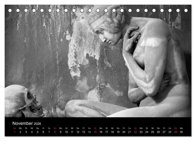 Produktbild: Lebende Steine - Skulpturen auf dem Friedhof Staglieno (Tischkalender 2026 DIN A5 quer), CALVENDO Monatskalender