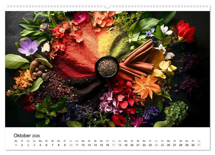 Produktbild: K&uuml;chenkalender Gew&uuml;rzwelt (Wandkalender 2026 DIN A2 quer), CALVENDO Monatskalender