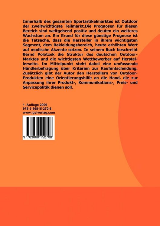 Produktbild: Marktanalyse des Outdoormarktes am Point of Sale des Sporthandels