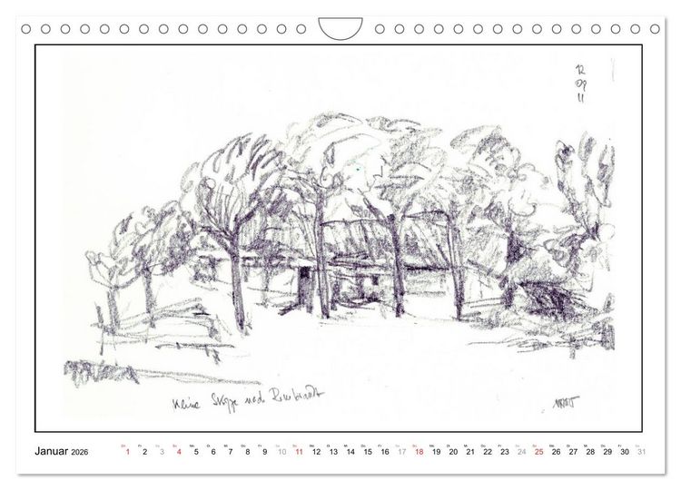 Produktbild: Rembrandt Landschaften wgVoigt (Wandkalender 2026 DIN A4 quer), CALVENDO Monatskalender