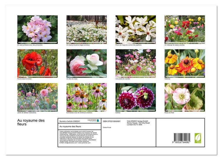Produktbild: Au royaume des fleurs (Calendrier mural 2026 DIN A2 vertical) calendrier de bureau