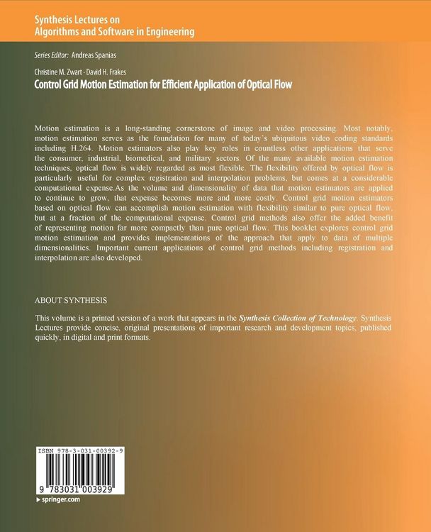 Produktbild: Control Grid Motion Estimation for Efficient Application of Optical Flow