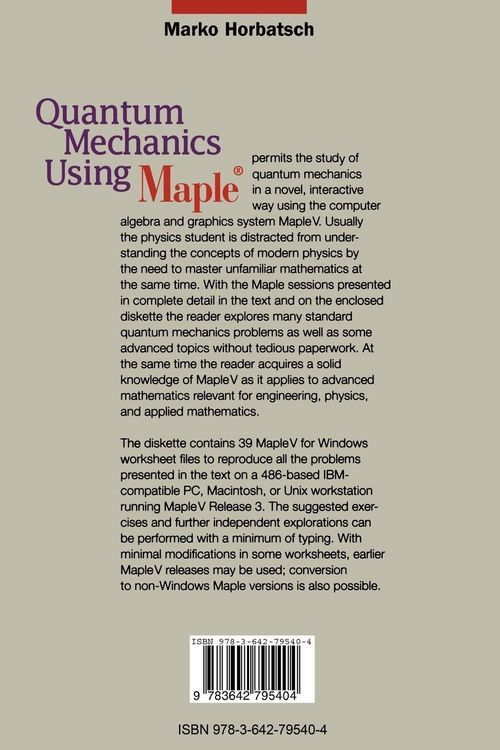 Produktbild: Quantum Mechanics Using Maple &reg;