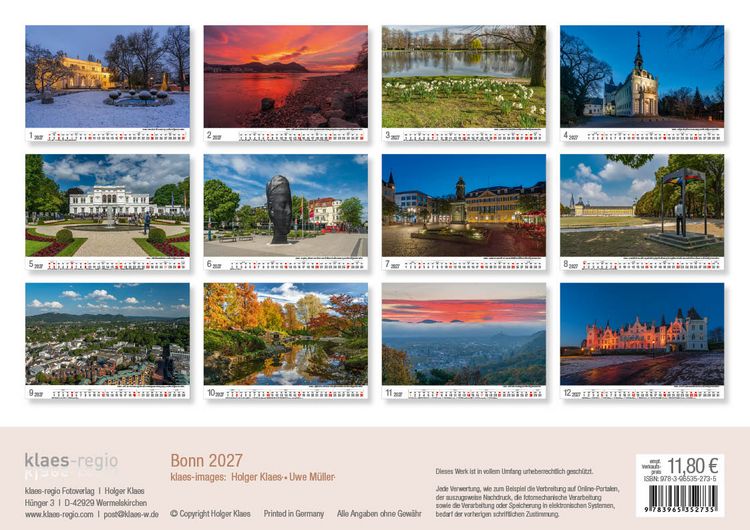 Produktbild: Bonn 2027 Bildkalender A4 quer, spiralgebunden